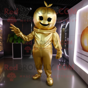 Guld æble maskot kostume...
