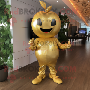 Guld Apple maskot kostym...