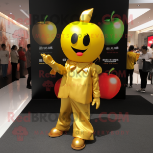 Guld Apple maskot kostym...