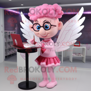 Rosa Cupid maskot drakt...