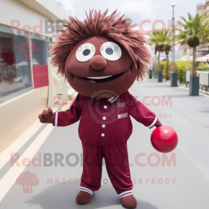 Maroon petanque bold maskot...