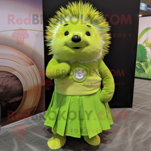 Limegrøn Porcupine maskot...