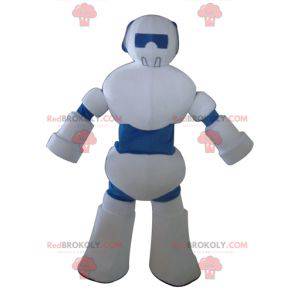 Mascotte de robot blanc et bleu géant - Redbrokoly.com