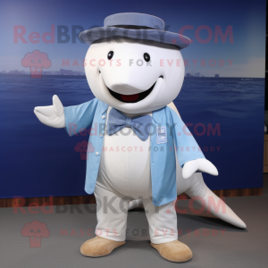 Cream Blue Whale mascotte...