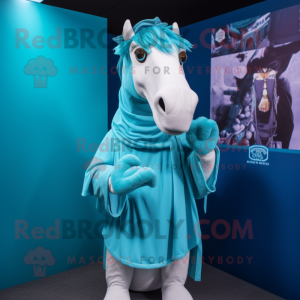 Cyan Quagga maskot kostume...