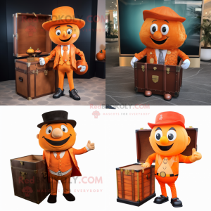 Orange skattekiste maskot...