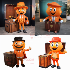 Oransje skattekiste maskot...