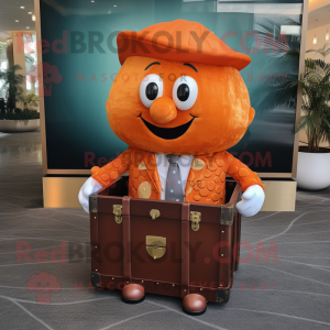 Orange skattekiste maskot...