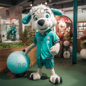 Teal voetbal mascotte...