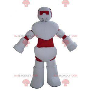 Mascotte de robot blanc et rouge géant - Redbrokoly.com