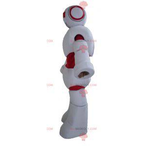 Jätte vit och röd robotmaskot - Redbrokoly.com