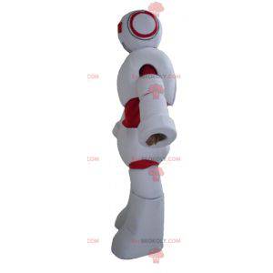 Mascote robô gigante branco e vermelho - Redbrokoly.com