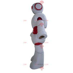 Kæmpe hvid og rød robotmaskot - Redbrokoly.com