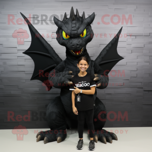 Black Dragon maskot kostym...