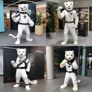 White Panther maskot kostym...