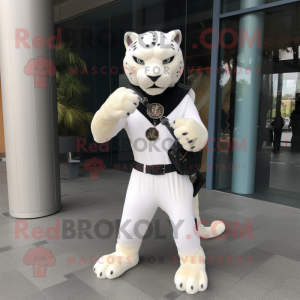 White Panther maskot kostym...