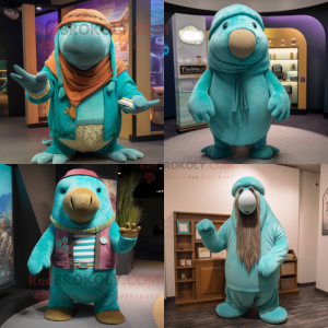 Turquoise Walrus mascotte...