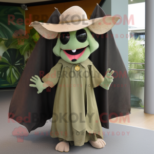 Olive Bat mascotte kostuum...