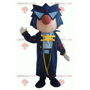 Mascotte del musicista rock star con un lungo cappotto -