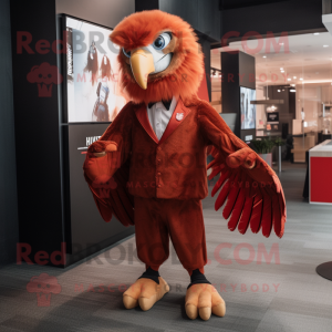 Red Eagle mascot costume character dressed with Playsuit and Ties