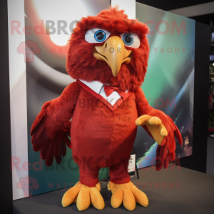 Red Eagle mascot costume character dressed with Playsuit and Ties