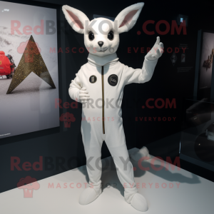 White roe deer mascot costume character dressed with Romper and Shoe clips