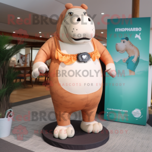 Tan Hippopotamus mascotte...