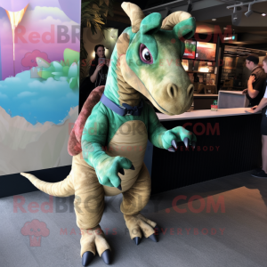 nan Parasaurolophus mascot costume character dressed with Romper and Hairpins