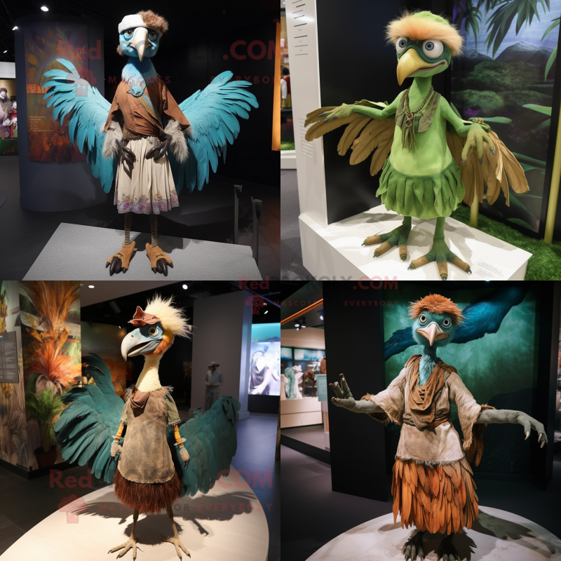 nan Archeopteryx mascot costume character dressed with Mini Dress and Cummerbunds nan Archeopteryx mascot costume character dressed with Mini Dress and Cummerbunds