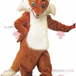 Mascotte de renard orange et blanc très réaliste -