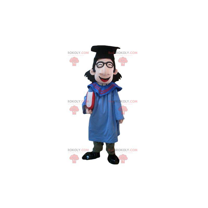 Student mascot with a gown and a graduate cap - Redbrokoly.com