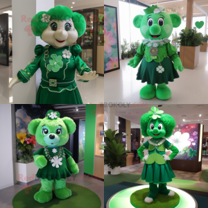 Grønn firkløver maskot...