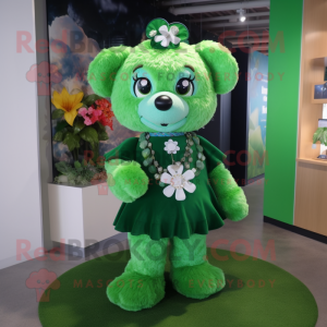 Grønn firkløver maskot...
