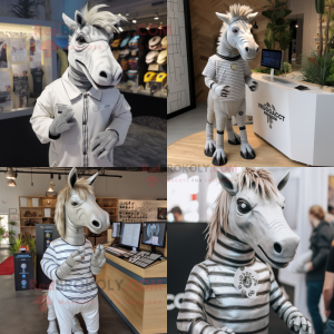 Silver Quagga maskot dräkt...