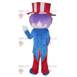 Mascote do showman com fantasia e chapéu - Redbrokoly.com