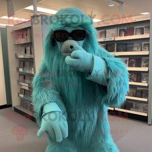 Teal Sasquatch mascotte...