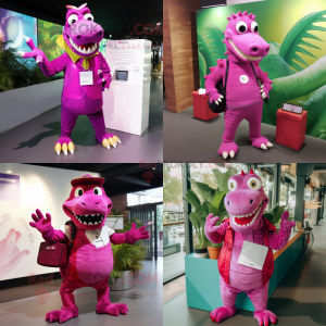 Magenta Crocodile maskot...