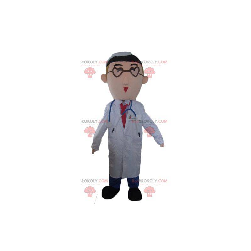 Mascota doctor doctor en bata blanca - Redbrokoly.com