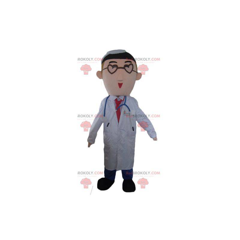 Mascotte medico medico in camice bianco - Redbrokoly.com