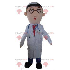 Médico mascote de jaleco branco - Redbrokoly.com