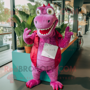 Magenta Crocodile maskot...