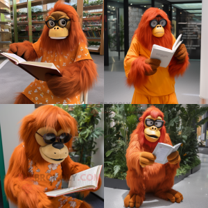 Orange Orangutang maskot...