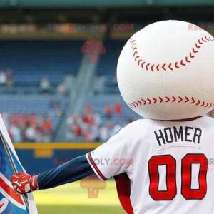 Mascote da bola de beisebol em roupas esportivas -