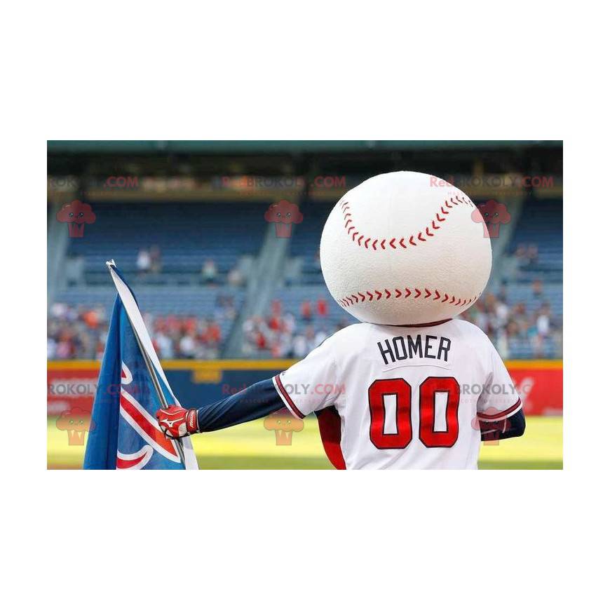Mascote da bola de beisebol em roupas esportivas -