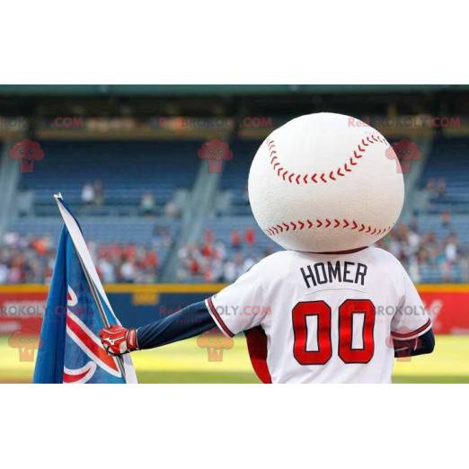 Maskot baseballového míče ve sportovním oblečení -
