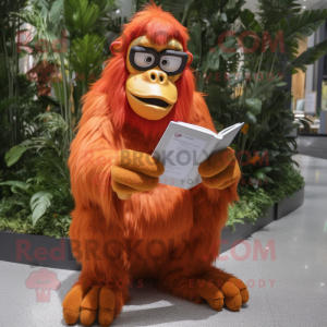 Orange orangutang maskot...