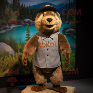 nan Beaver mascot costume character dressed with Shorts and Headbands