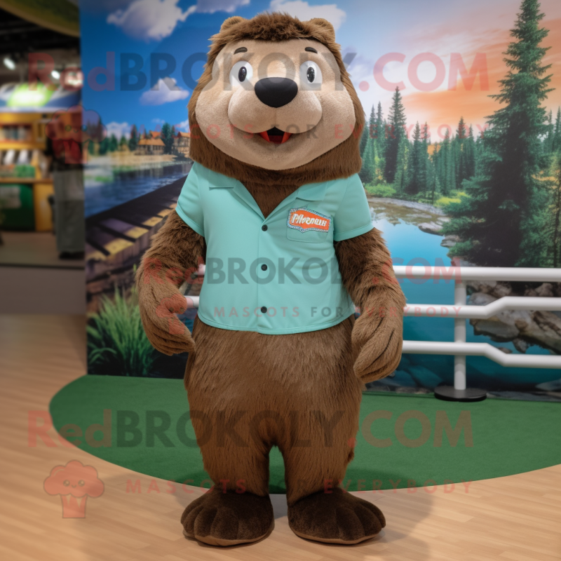 nan Beaver mascot costume character dressed with Shorts and Headbands