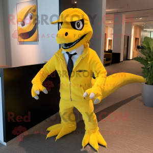 Citrongul Utahraptor maskot...