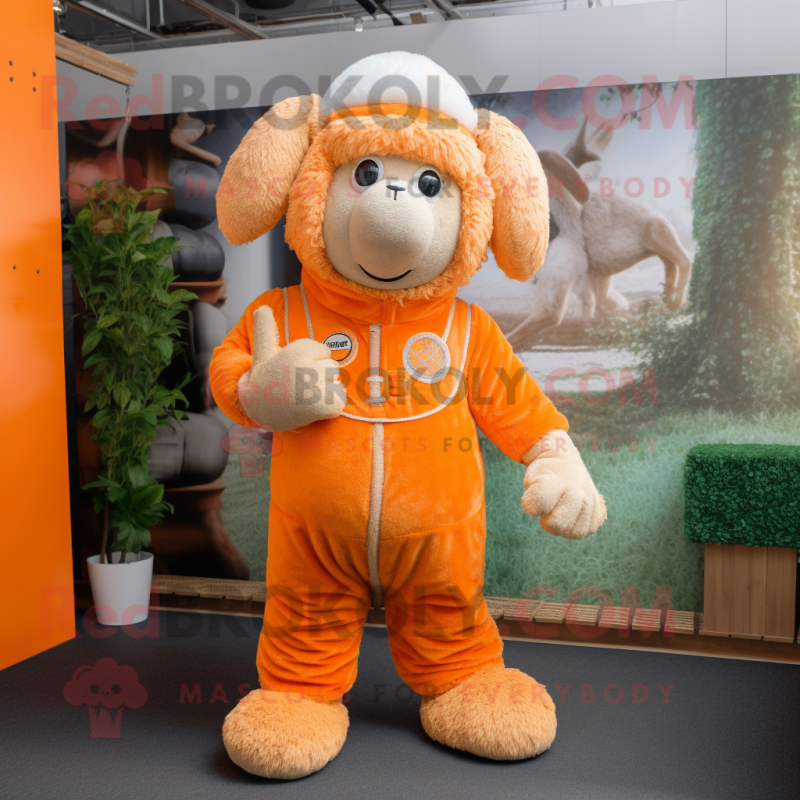 Orange Sheep mascot costume character dressed with Playsuit and Cummerbunds